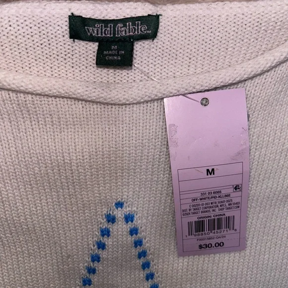 NWT Women's Wide Crewneck Americana Pullover Sweater - Wild Fable - Star, fringe - Picture 5 of 6